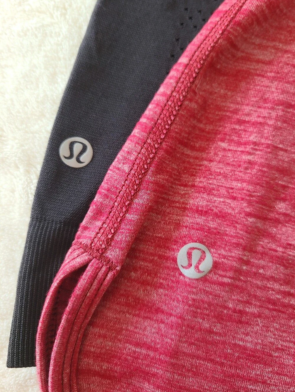 2 lululemon athletica Red Heather & Black Racerback Tank Size S